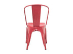Chair - Red Metal, W 17.7 x D 17.7 x H 33.5 in