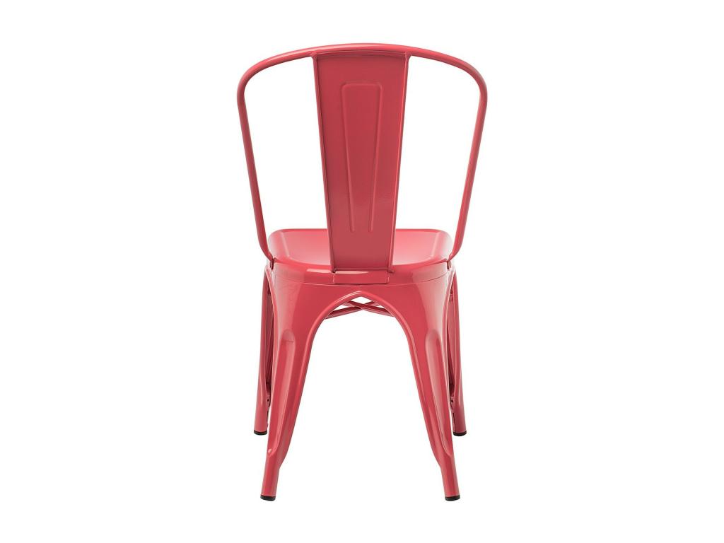 Chair - Red Metal, W 17.7 x D 17.7 x H 33.5 in