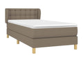 Bed Frame with Mattress - White Polyester Fabric, W 79.9 x D 32.7 x H 30.7 in