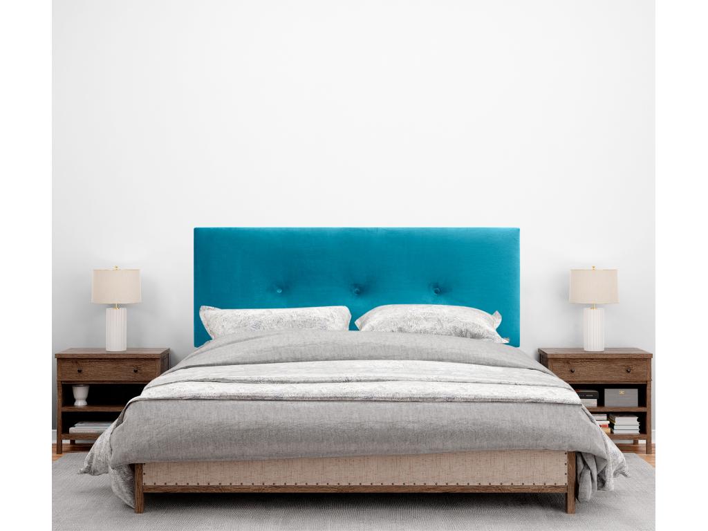 Bed - Blue Velvet, W 59.1 x D 3.1 x H 45.3 in