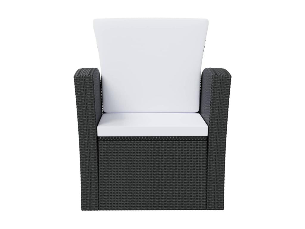 8-Piece Outdoor Patio Set with Cushions - Black Resin, W 23.6 x D 23.6 x H 23.6 in