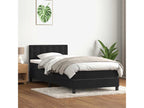 Bed Frame with Mattress - Black Velvet, W 83.9 x D 31.5 x H 34.6 in