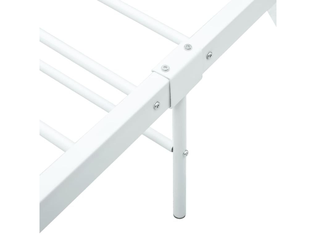 Bed - White Metal, W 82.3 x D 57.9 x H 33.1 in