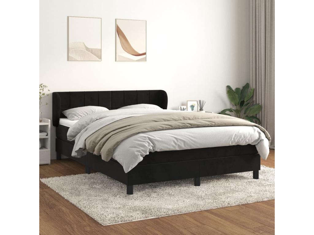 Bed Frame with Mattress - White Velvet, W 79.9 x D 57.9 x H 30.7 in