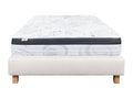 Bed Frame with Mattress - Beige, W 78.7 x D 55.1 x H 7.9 in