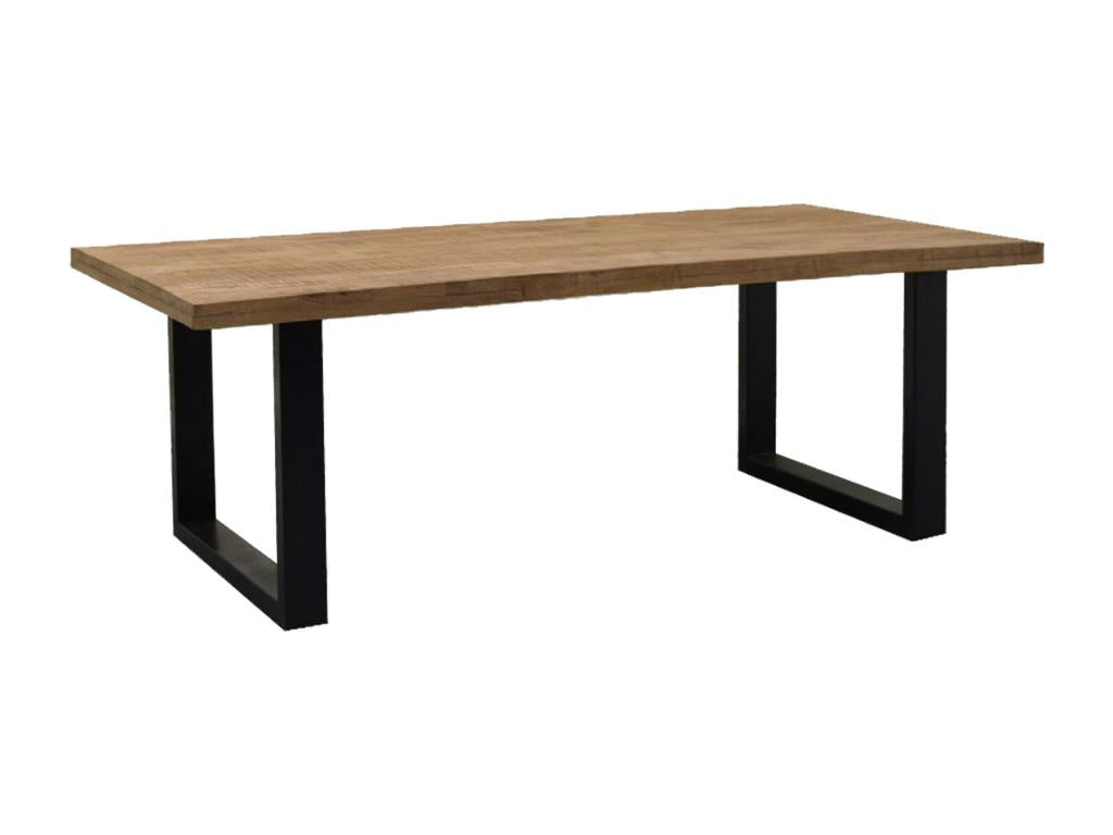 Table - Brown Wood, W 86.6 x D 39.4 x H 29.9 in