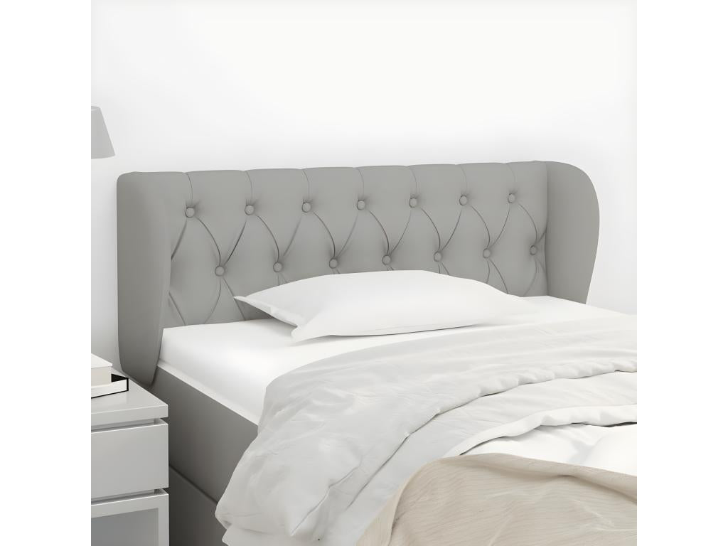 Bed - Gray Polyester Fabric, W 40.6 x D 9.1 x H 34.6 in