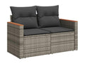 7-Piece Outdoor Patio Set with Cushions - Beige Resin, W 24.4 x D 24.4 x H 27.2 in