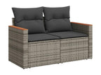 7-Piece Outdoor Patio Set with Cushions - Beige Resin, W 24.4 x D 24.4 x H 27.2 in