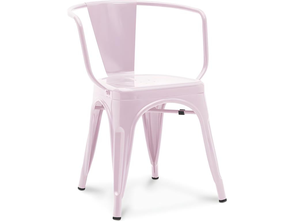 Dining Chair - Pink Metal, W 17.7 x D 18.1 x H 28.7 in