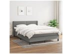 Bed Frame with Mattress - White Polyester Fabric, W 76 x D 57.9 x H 30.7 in