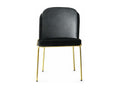 Set of 2 Chairs - Black Velvet, W 21.7 x D 21.3 x H 33.9 in