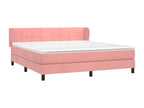 Bed Frame with Mattress - Pink Wood, W 79.9 x D 72 x H 34.6 in