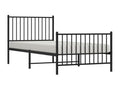 Bed Frame with Headboard - Black Steel, W 81.5 x D 37.4 x H 35.6 in