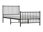 Bed Frame with Headboard - Black Steel, W 81.5 x D 37.4 x H 35.6 in
