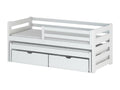 Bed - White Wood, W 38.6 x D 81.9 x H 30.7 in