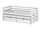 Bed - White Wood, W 38.6 x D 81.9 x H 30.7 in