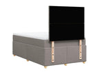 Bed Frame with Mattress - Taupe Wood, W 74.8 x D 47.2 x H 59.3 in