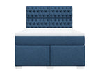 Bed Frame with Mattress - Blue Polyester Fabric, W 78.7 x D 56.7 x H 59.3 in