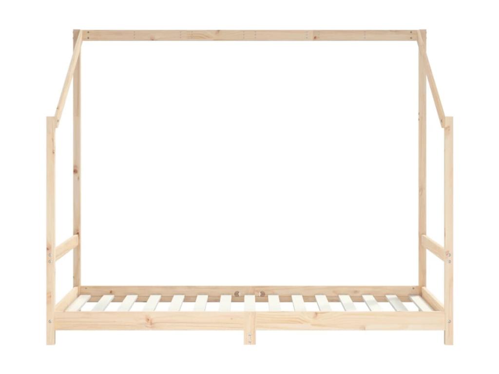 Bed - Brown Wood, W 77 x D 37.6 x H 62.2 in