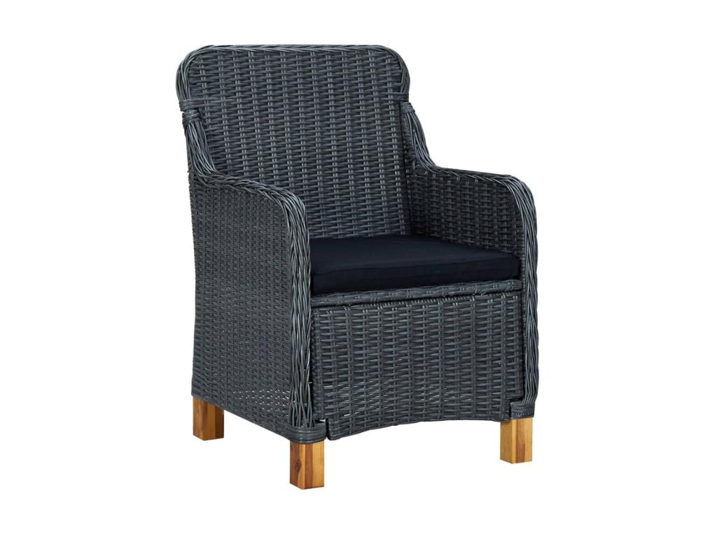 Set of 2 Chairs - Black Resin, W 15 x D 15 x H 29.9 in