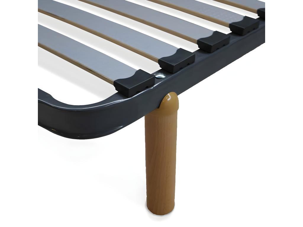 Bed Frame - Gray Aluminum, W 74.8 x D 35.4 x H 8.7 in