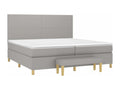 Bed Frame with Mattress - Gray Polyester Fabric, W 78.7 x D 78.7 x H 2 in