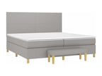 Bed Frame with Mattress - Gray Polyester Fabric, W 78.7 x D 78.7 x H 2 in