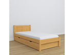 Bed - Natural Pine Wood, W 74 x D 38.6 x H 29.9 in