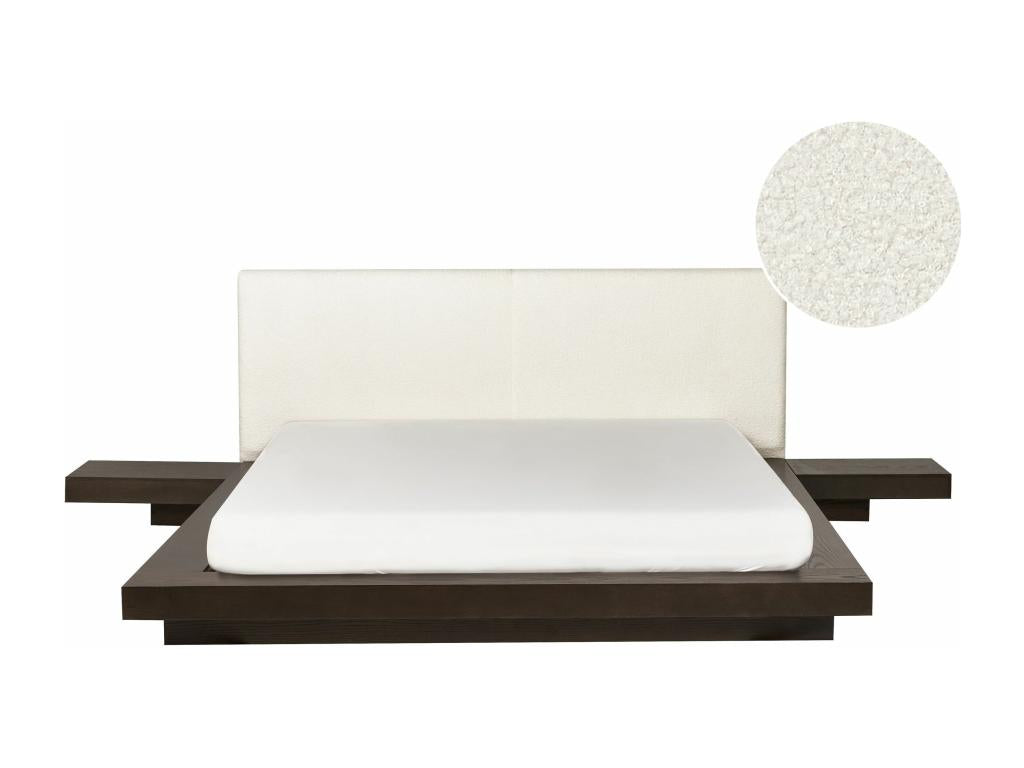 Bed - Natural Engineered Wood, W 121.3 x D 90.2 x H 33.9 in