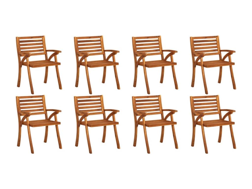 Set of 8 Chairs - Gray Polyester Fabric, W 23.2 x D 23.2 x H 34.3 in