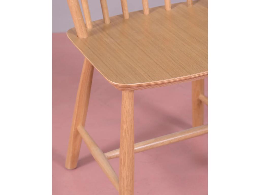 Chair - Natural Wood, W 19.3 x D 19.3 x H 33.5 in