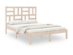 Bed - Brown Wood, W 80.9 x D 49.6 x H 40.9 in
