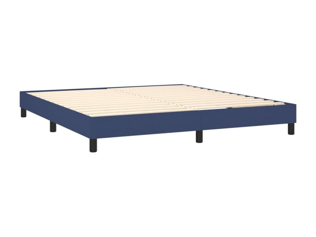 Bed Frame with Mattress with LED - Blue Wood, W 79.9 x D 70.9 x H 34.6 in