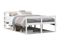 Bed - White Wood, W 88.4 x D 65.4 x H 32.3 in