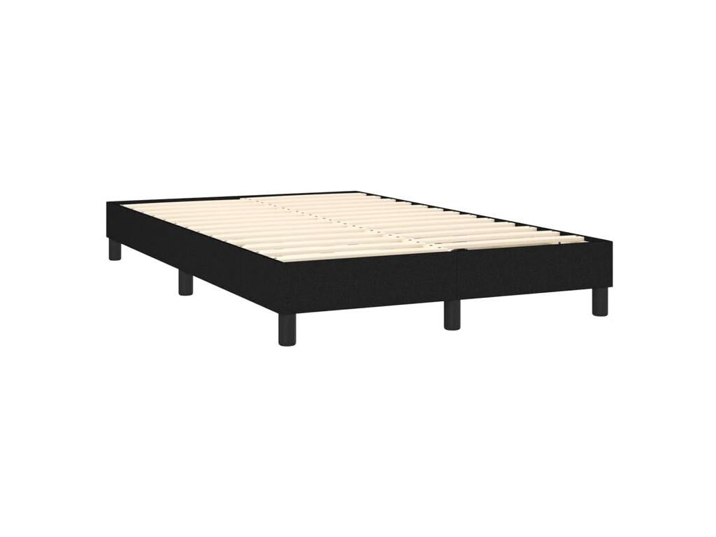Bed Frame with Mattress with LED - White Polyester Fabric, W 79.9 x D 47.2 x H 30.7 in