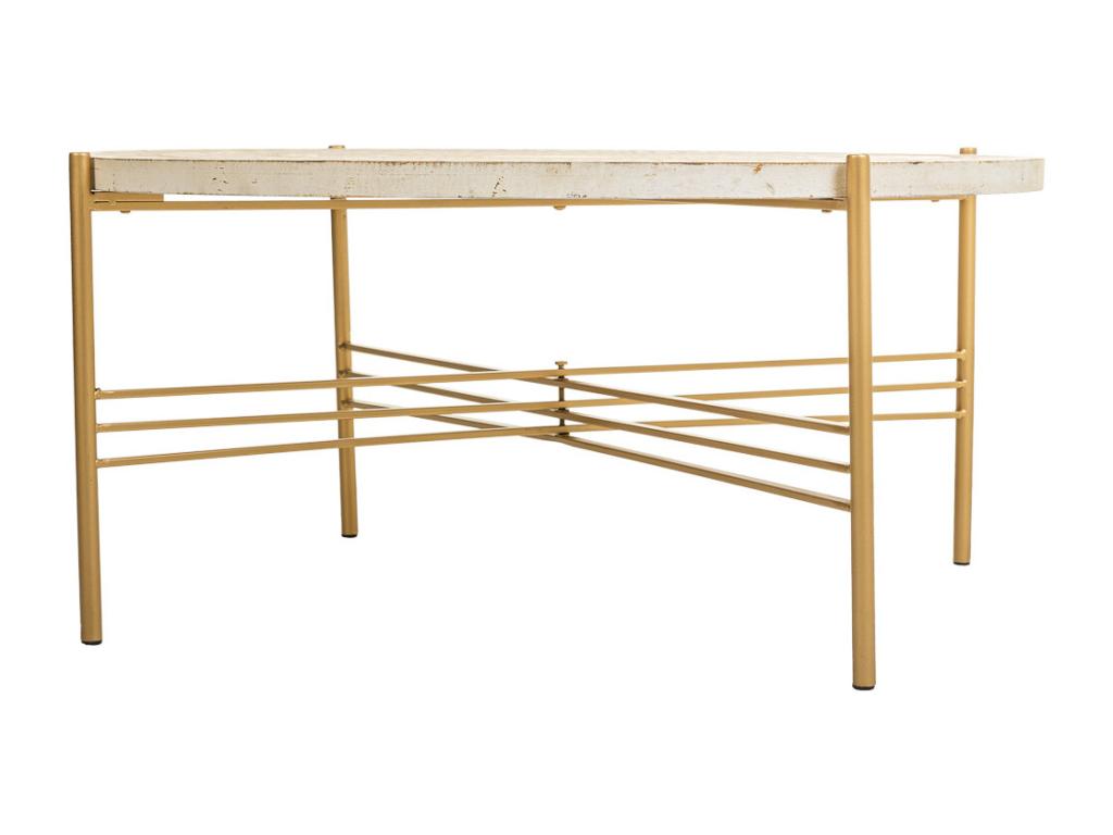 Coffee Table - White Wood, W 31.5 x D 31.5 x H 14.2 in