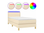 Bed Frame with Mattress with LED - Wood, W 76 x D 35.4 x H 34.6 in