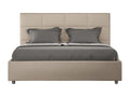 Bed - Taupe Faux Leather, Synthetic Leather, Engineered Wood, W 68.9 x D 82.7 x H 48 in