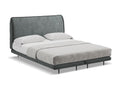 Bed Frame with Mattress - Fabric, W 78.7 x D 63 x H 43.3 in