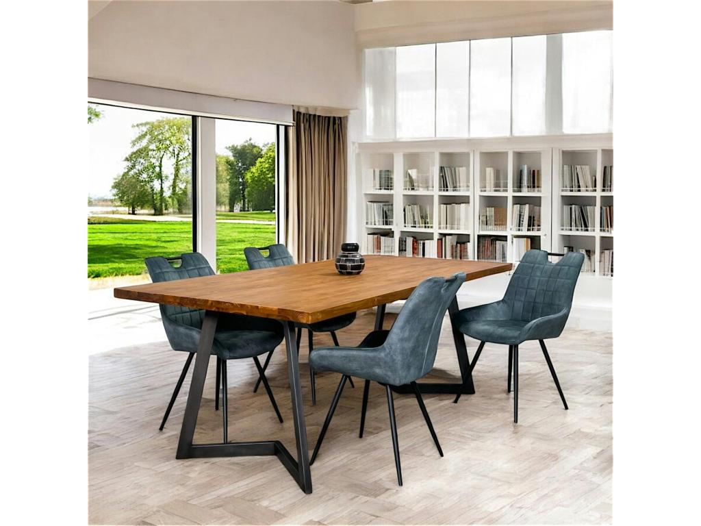 Table - Beige Teck, W 86.6 x D 39.4 x H 30.3 in