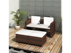 4-Piece Outdoor Patio Set with Cushions - Black Wood, W 27.6 x D 27.6 x H 26.4 in