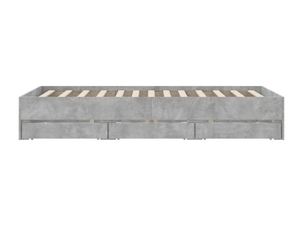 Bed - Gray Wood, W 79.9 x D 48.4 x H 13 in