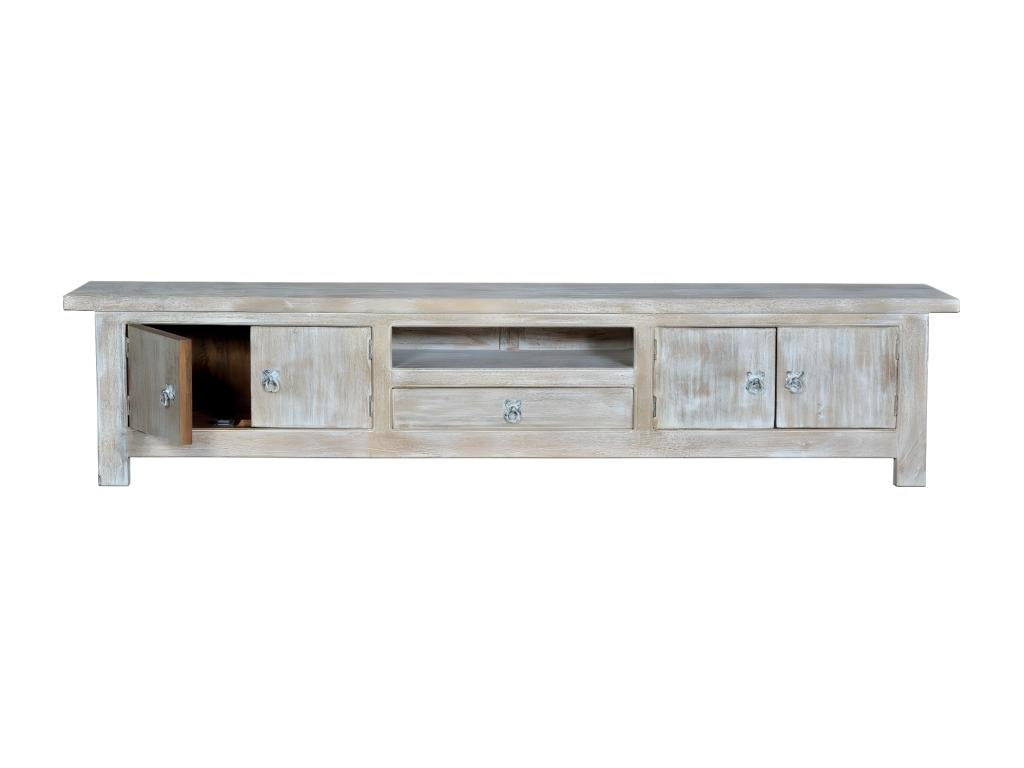 TV Stand - White Manguier, W 90.6 x D 19.7 x H 17.3 in