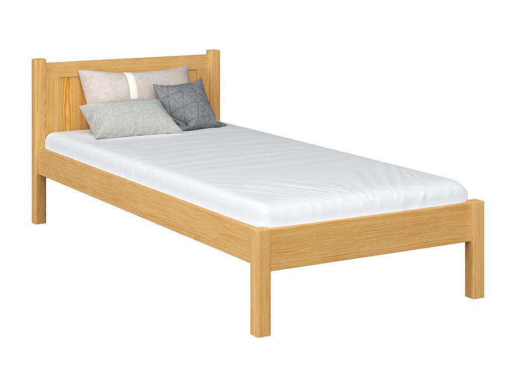 Bed - Natural Pine Wood, W 74 x D 42.5 x H 29.9 in