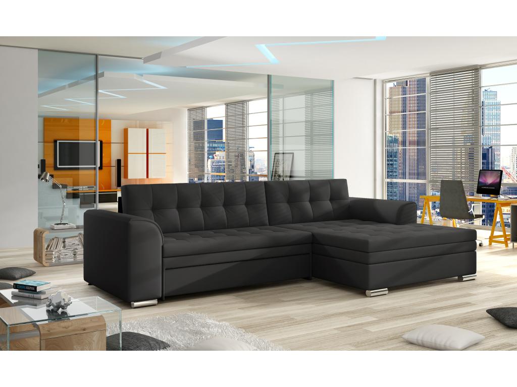 Sofa - Black Faux Leather, W 106.3 x D 0 x H 31.5 in