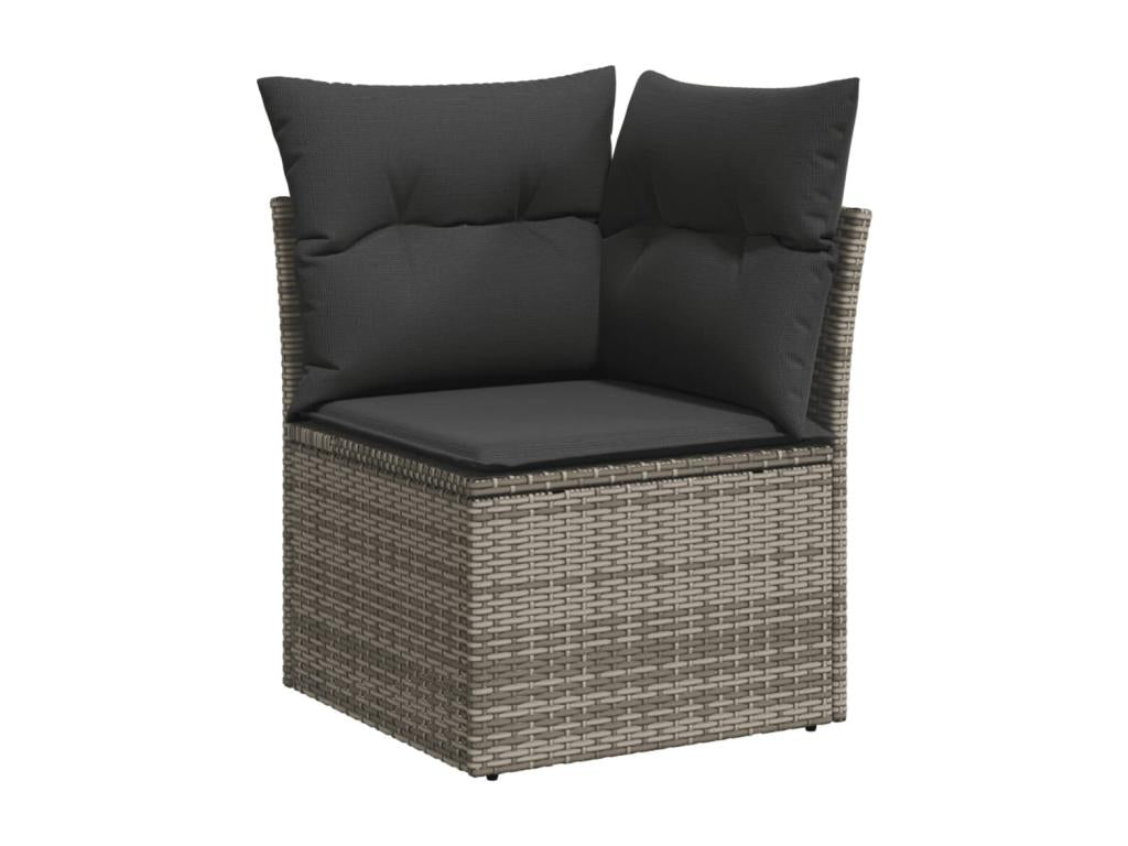 10-Piece Outdoor Patio Set with Cushions - Black Steel, W 24.4 x D 24.4 x H 27.2 in