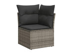10-Piece Outdoor Patio Set with Cushions - Black Steel, W 24.4 x D 24.4 x H 27.2 in