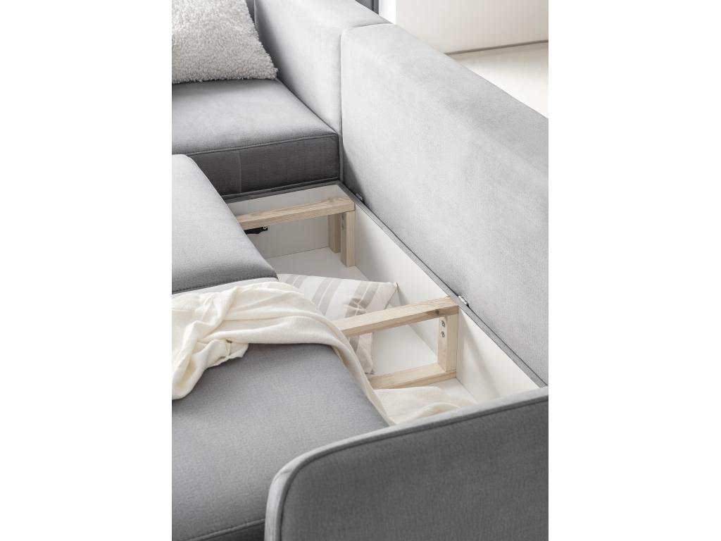 Sofa - Beige Polyester Fabric, W 108.7 x D 35.4 x H 39.4 in