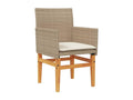Set of 2 Chairs - Brown Rattan, W 21.7 x D 21.7 x H 14.6 in